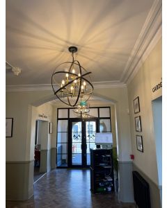 Galfield Ceiling 6+3 Light In Black And Gold