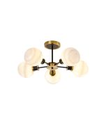 Carter Bathroom - Semi Flush Ceiling 5 Light - Brass/Marble