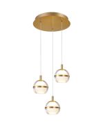 Encompass 3 Light LED Round Cluster Pendant - Gold
