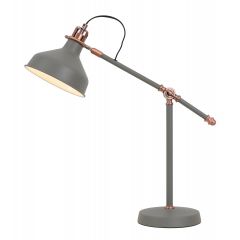 Binton Adjustable Table Lamp - Sand Grey and Copper