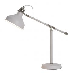 Binton Adjustable Table Lamp - Sand White and Nickel