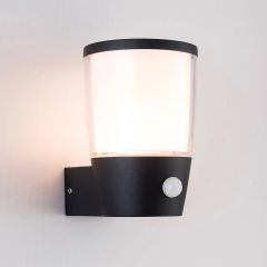 Compact IP54 Outdoor Wall Light With PIR - Black