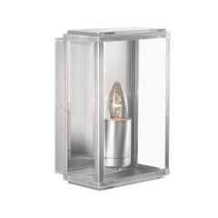 8204SS Outdoor Glass Panel Lantern - Satin Silver